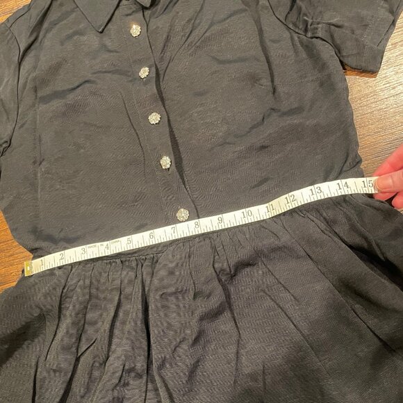 NWT J.Crew Collection Women's Sz 6 Black Shirtdress A-Line Jewel Buttons CF624 - Picture 4 of 10